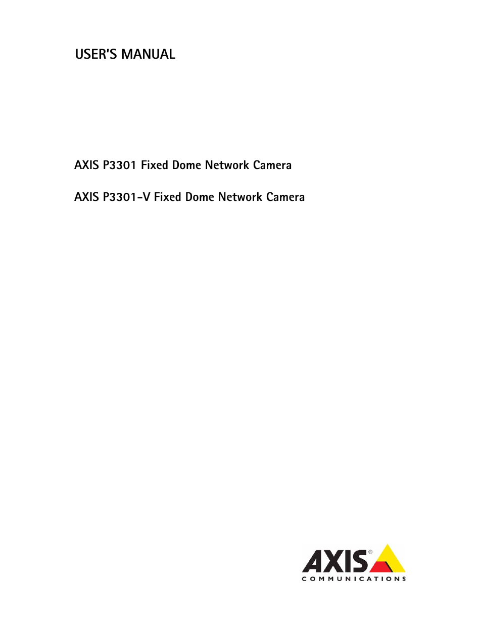 Axis Communications Fixed Dome Network Camera AXIS P3301-V User Manual | 50 pages