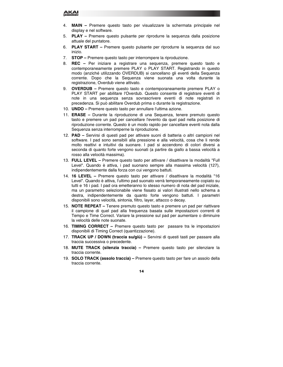 Akai mpc_fly User Manual | Page 14 / 20