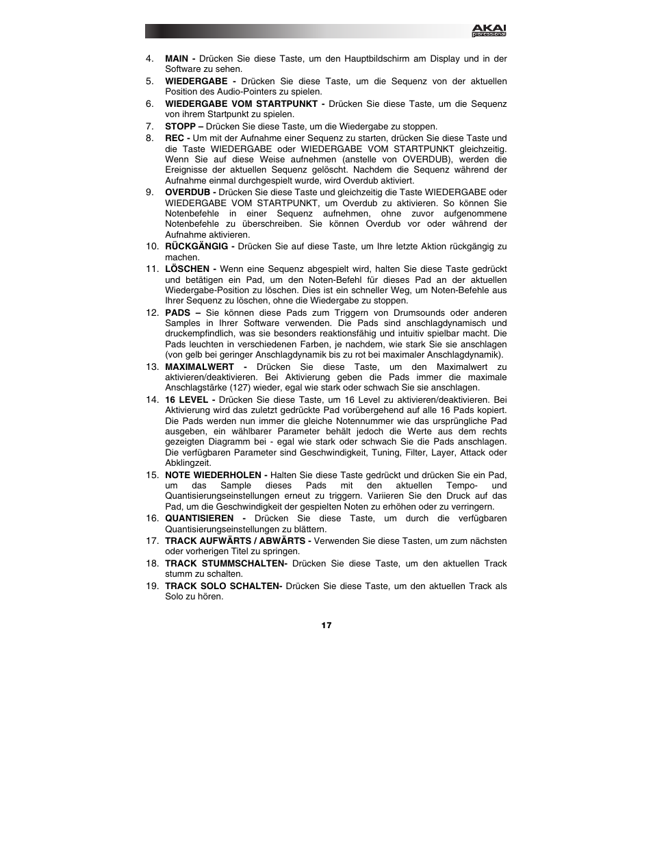 Akai mpc_fly User Manual | Page 17 / 20