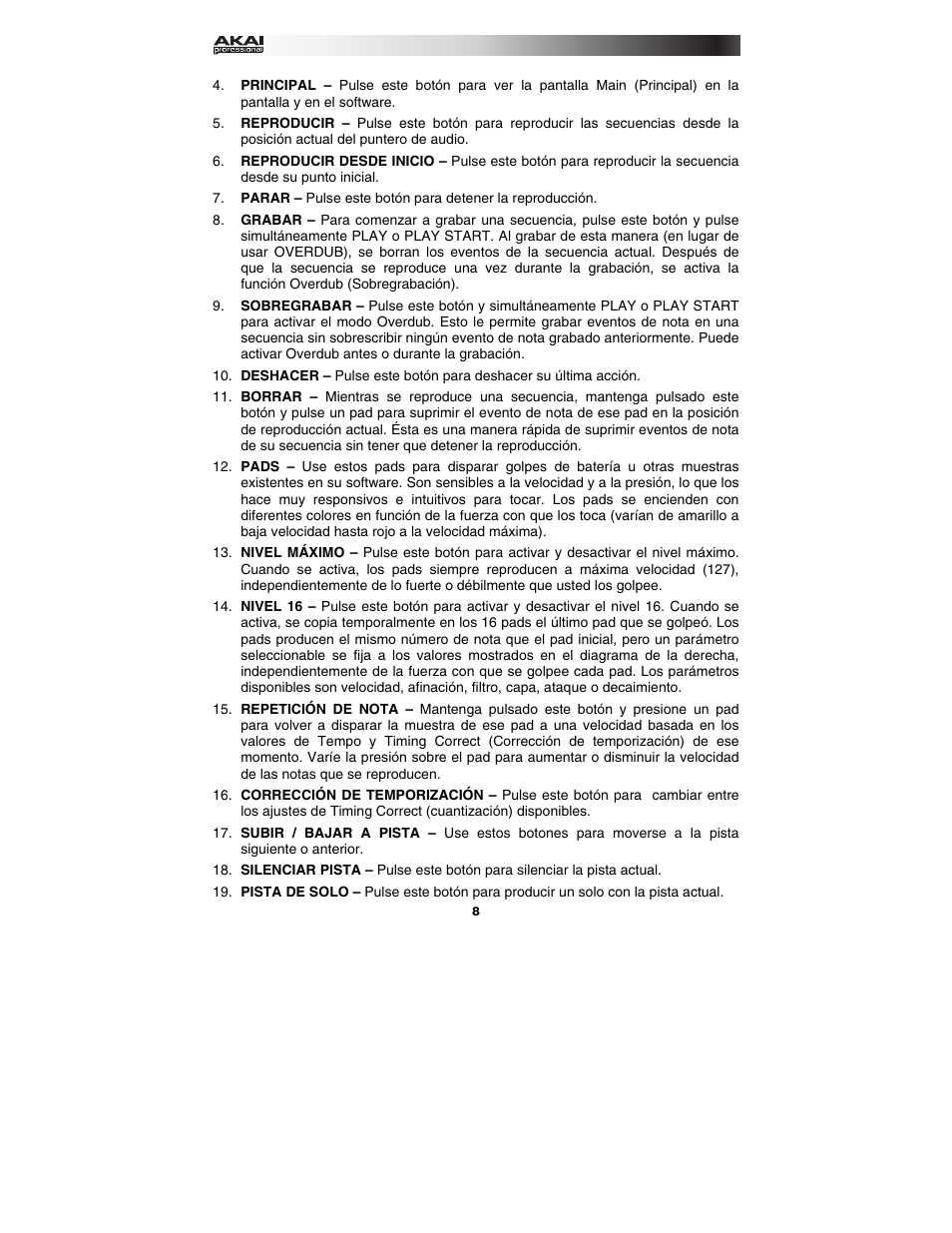 Akai mpc_fly User Manual | Page 8 / 20