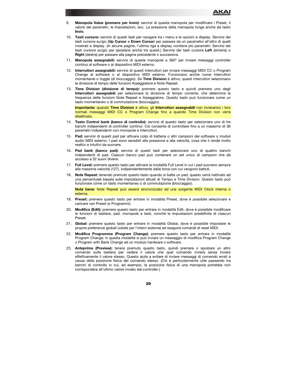 Akai MPK225 User Manual | Page 29 / 44