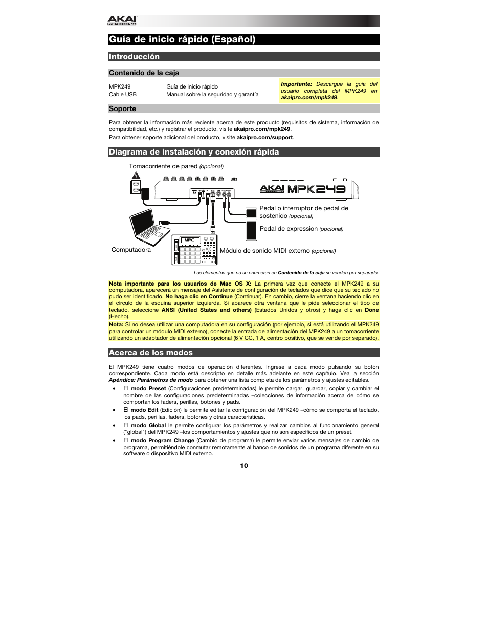 Akai MPK249 User Manual | Page 10 / 44