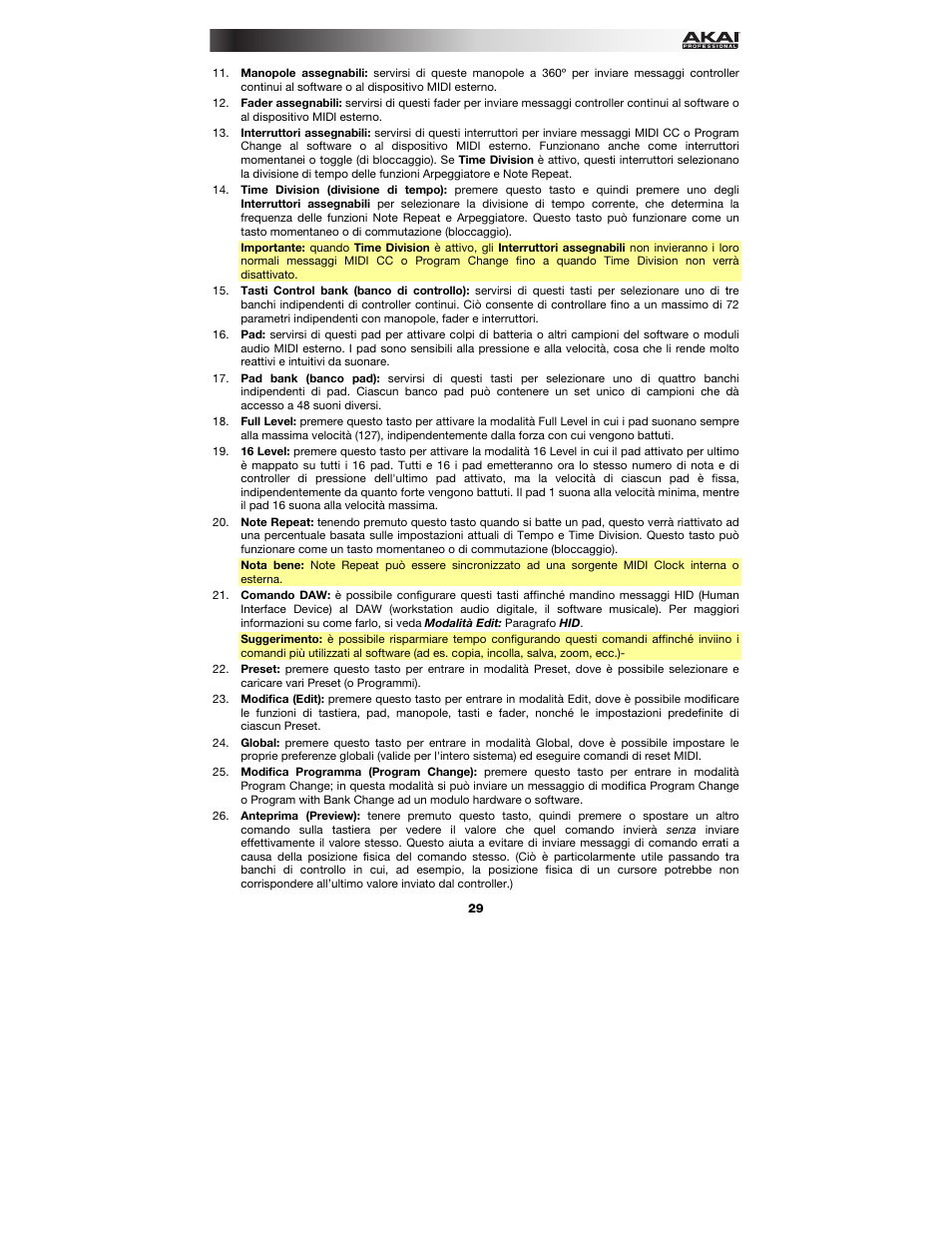 Akai MPK249 User Manual | Page 29 / 44