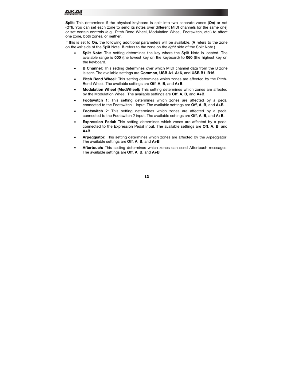 Akai MPK261 User Manual | Page 12 / 46