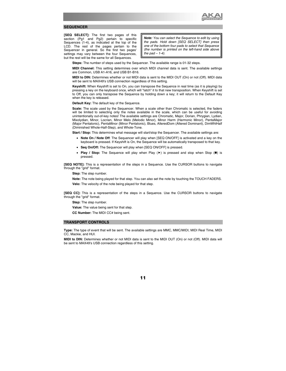 Akai max49 User Manual | Page 11 / 88