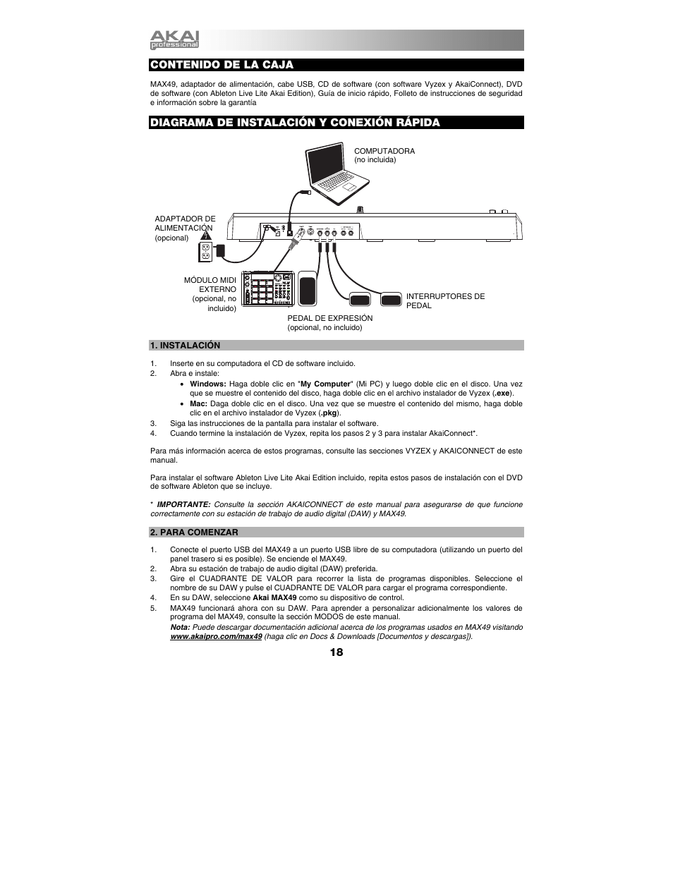Akai max49 User Manual | Page 18 / 88
