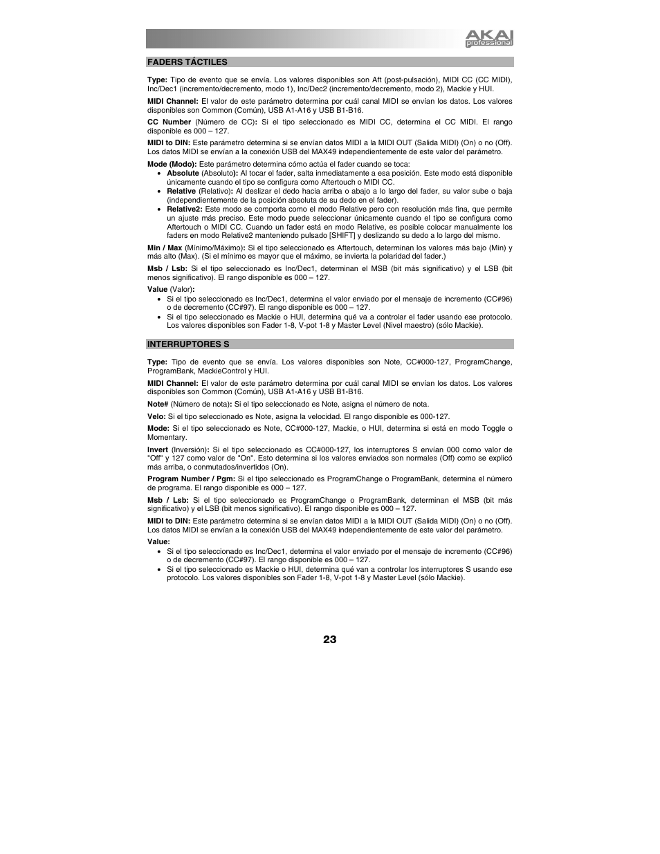 Akai max49 User Manual | Page 23 / 88