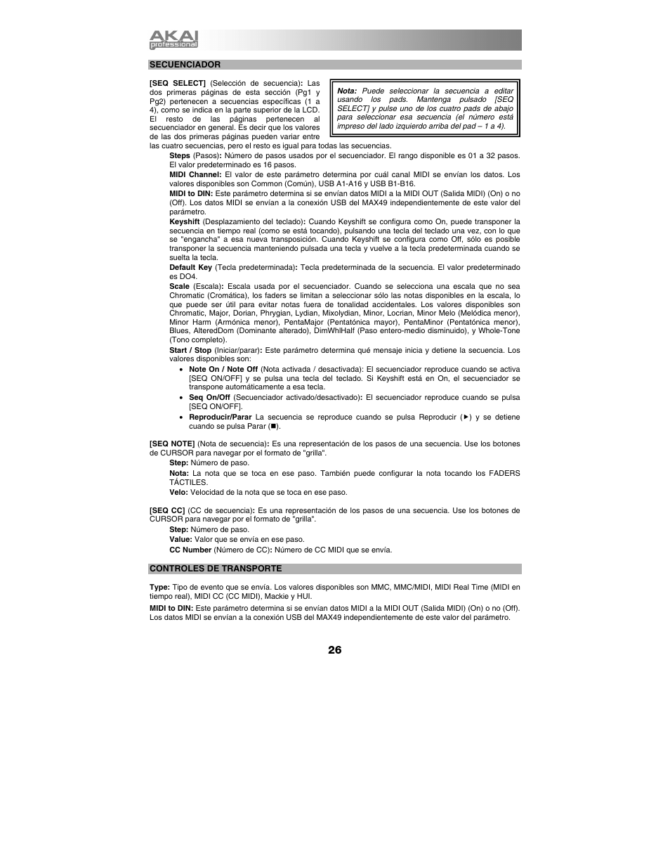 Akai max49 User Manual | Page 26 / 88