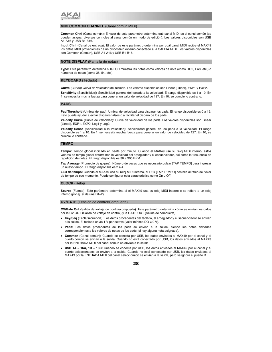 Akai max49 User Manual | Page 28 / 88