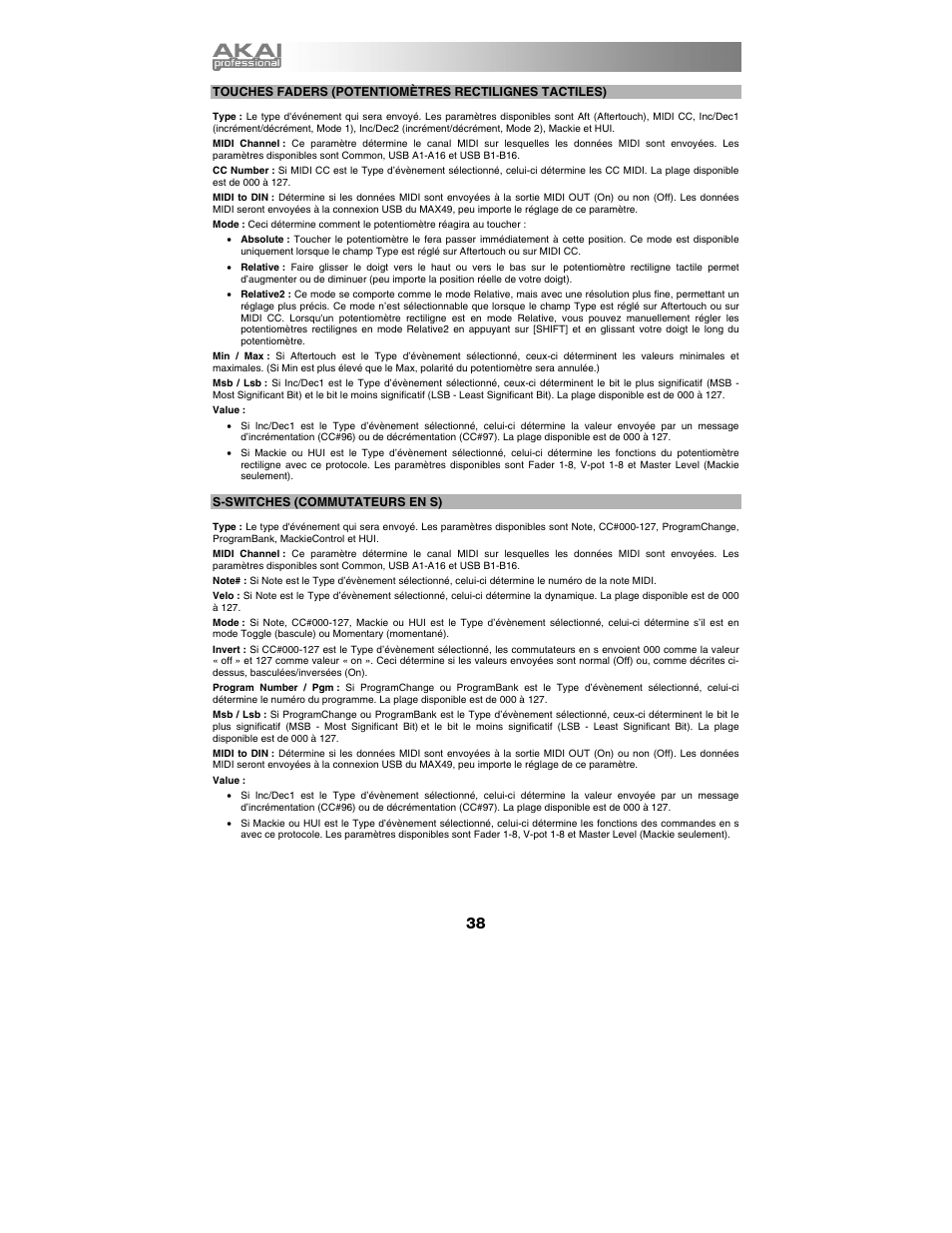 Akai max49 User Manual | Page 38 / 88