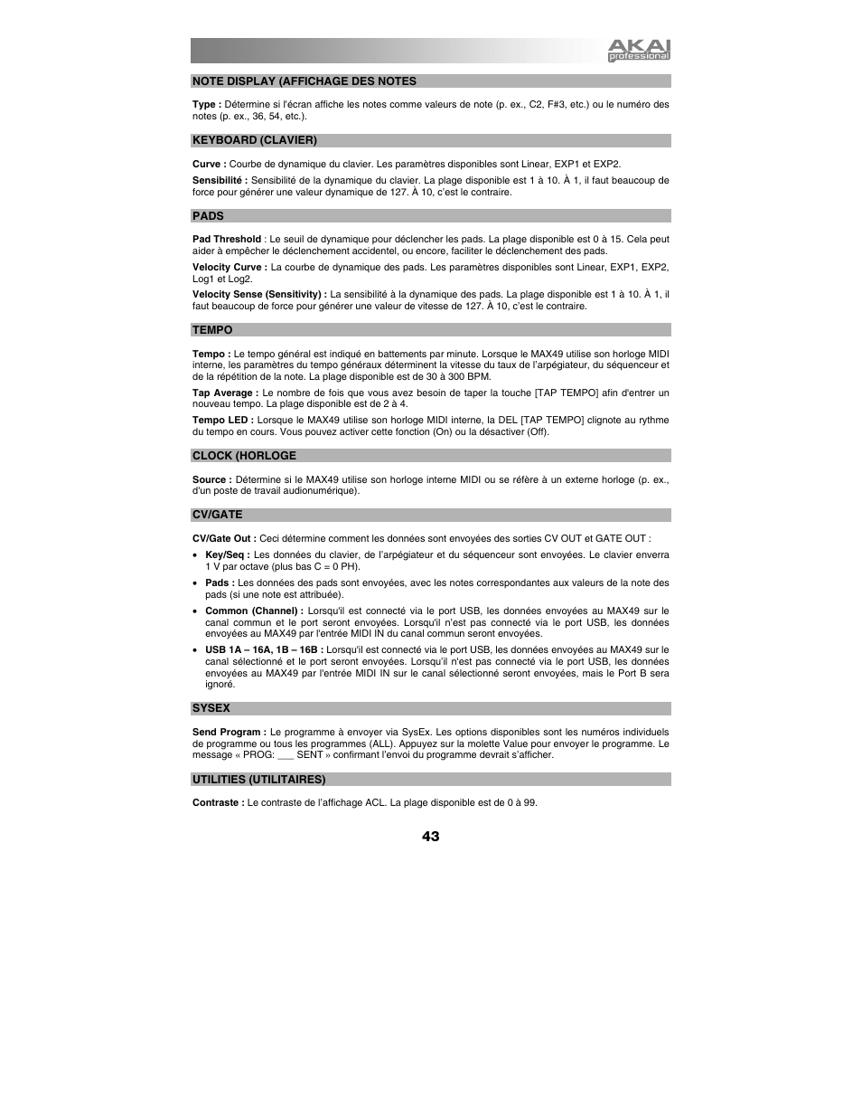 Akai max49 User Manual | Page 43 / 88