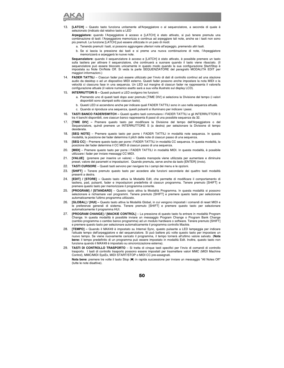 Akai max49 User Manual | Page 50 / 88