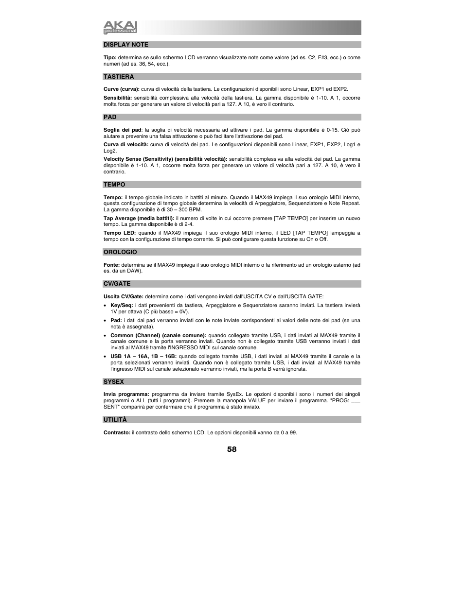 Akai max49 User Manual | Page 58 / 88