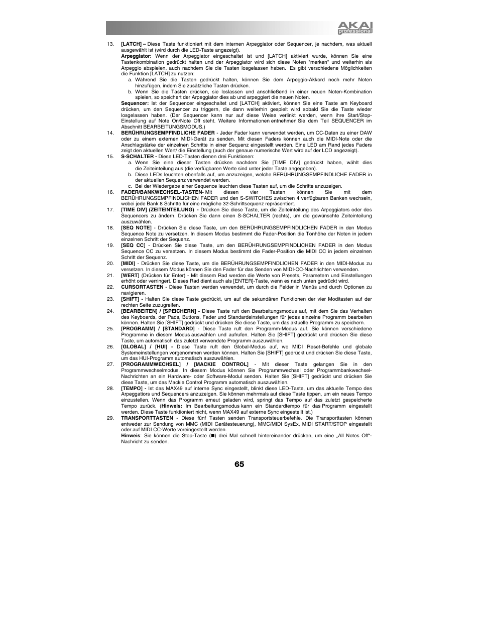 Akai max49 User Manual | Page 65 / 88