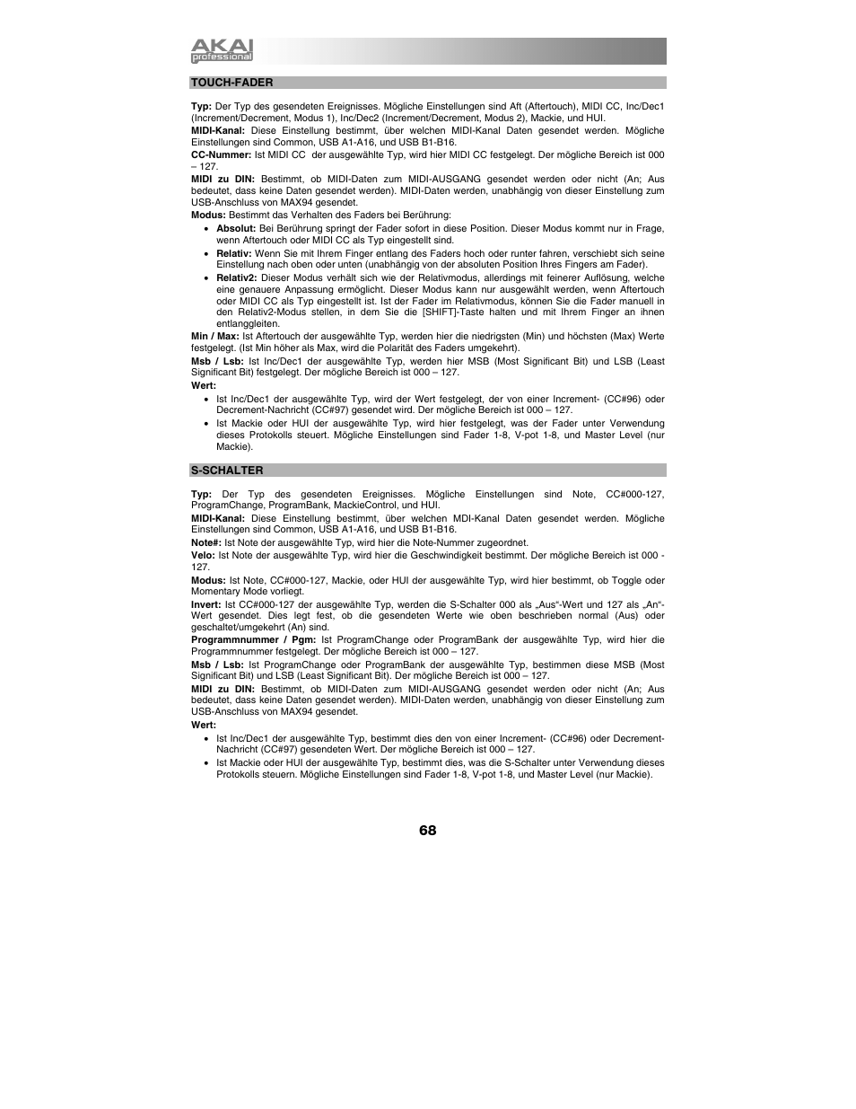 Akai max49 User Manual | Page 68 / 88