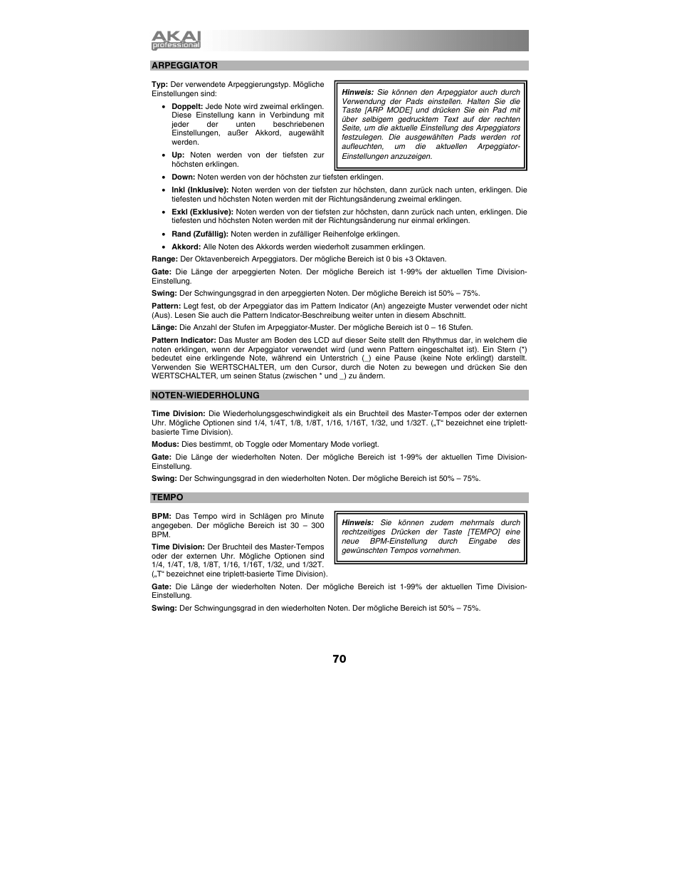 Akai max49 User Manual | Page 70 / 88
