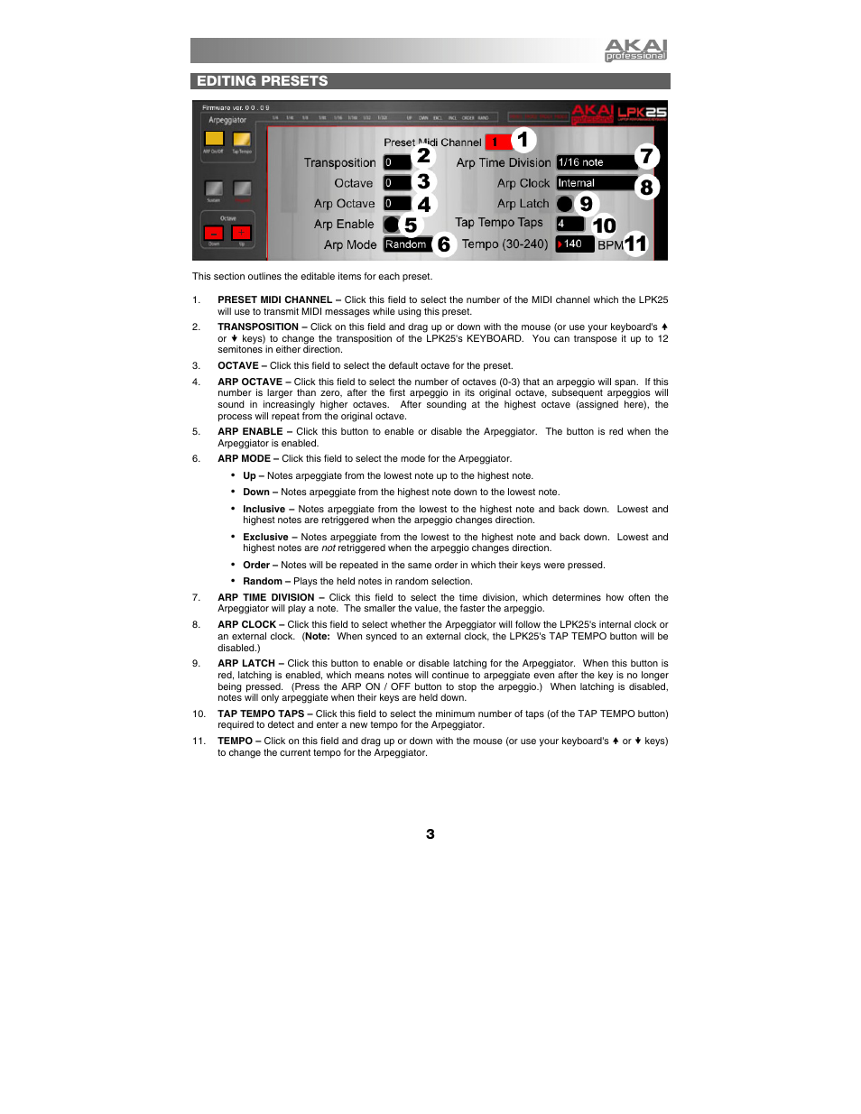 Editing presets | Akai LPK25 EN User Manual | Page 4 / 7