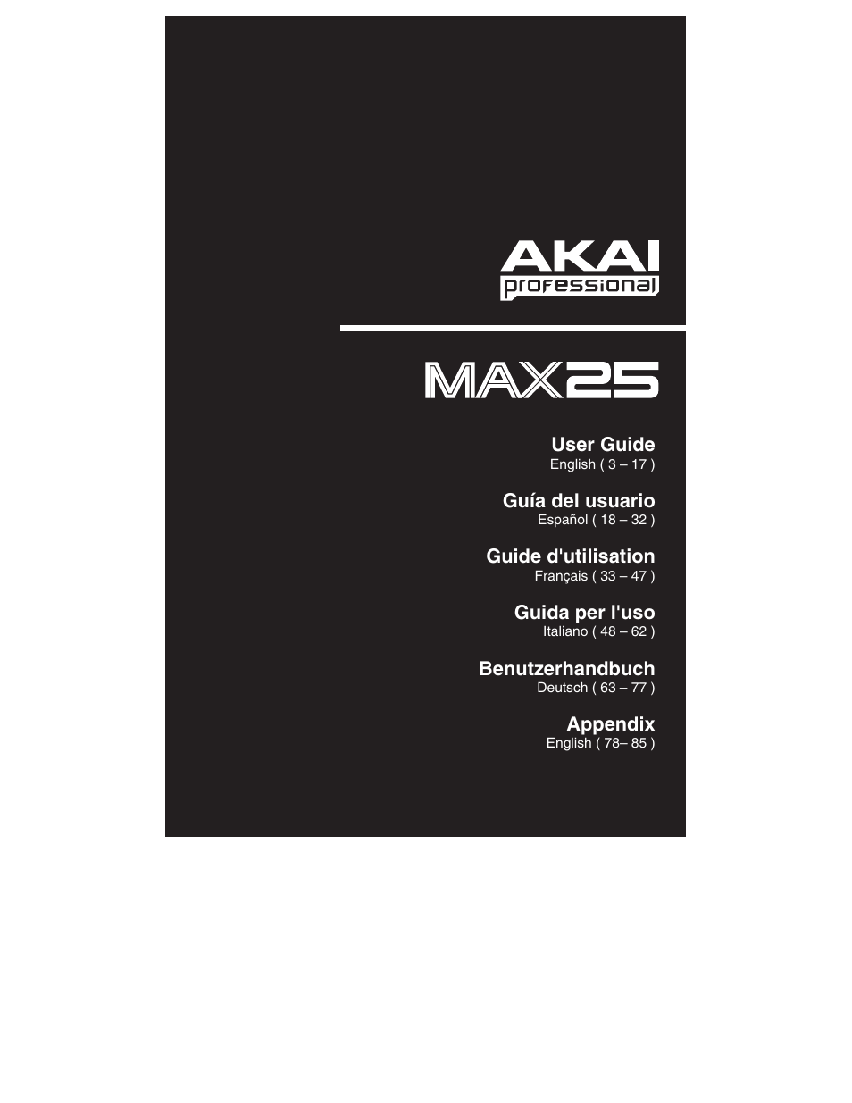 Akai max25 User Manual | 88 pages