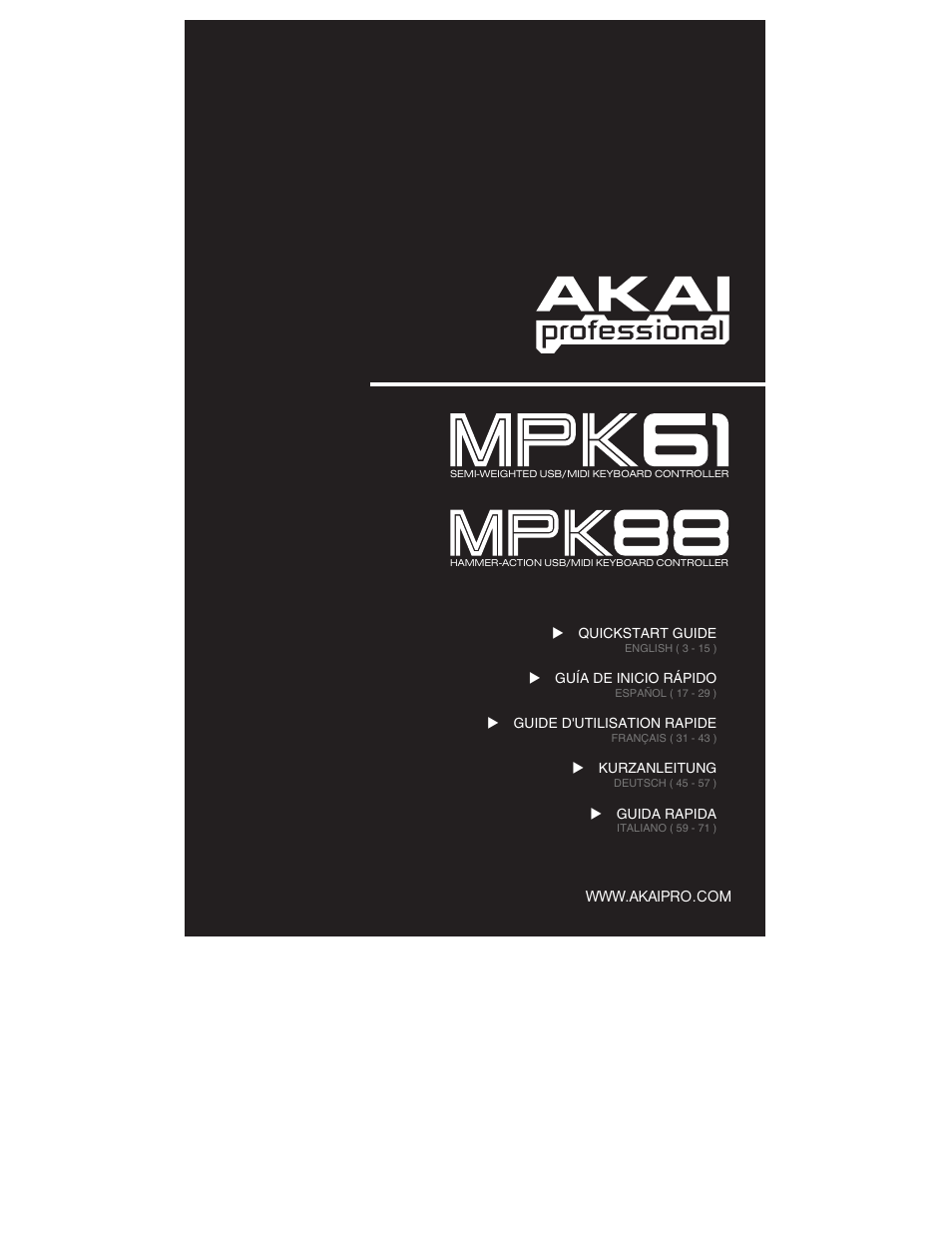 Akai mpk61 User Manual | 72 pages