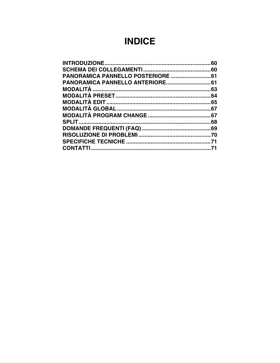Indice | Akai mpk61 User Manual | Page 59 / 72