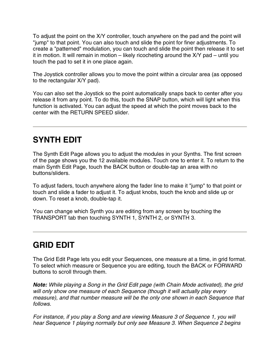 Synth edit, Grid edit | Akai synthstation_studio User Manual | Page 8 / 11