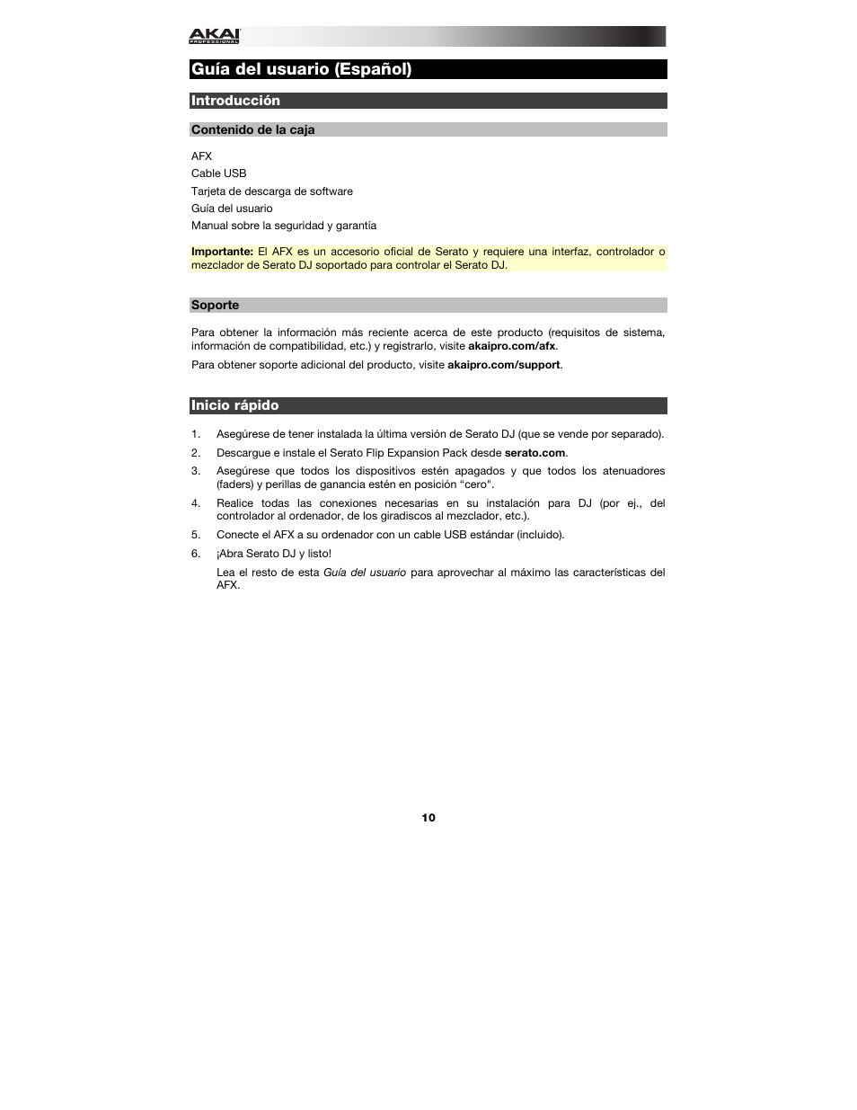 Akai AFX User Manual | Page 10 / 40