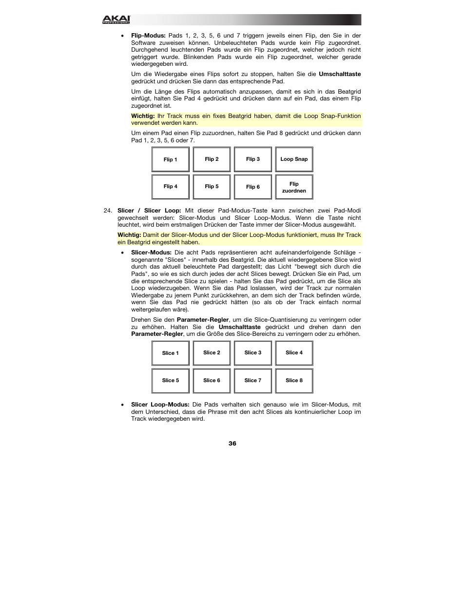 Akai AFX User Manual | Page 36 / 40