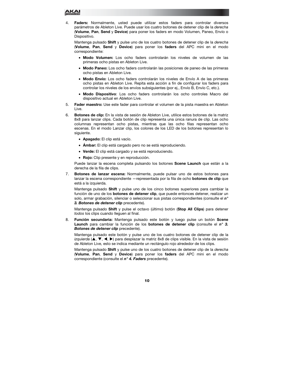 Akai APC mini User Manual | Page 10 / 24
