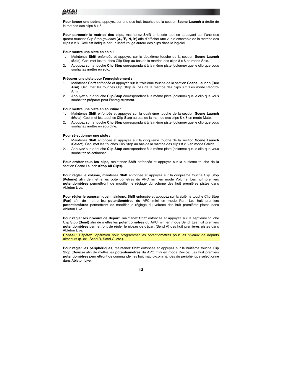 Akai APC mini User Manual | Page 12 / 24