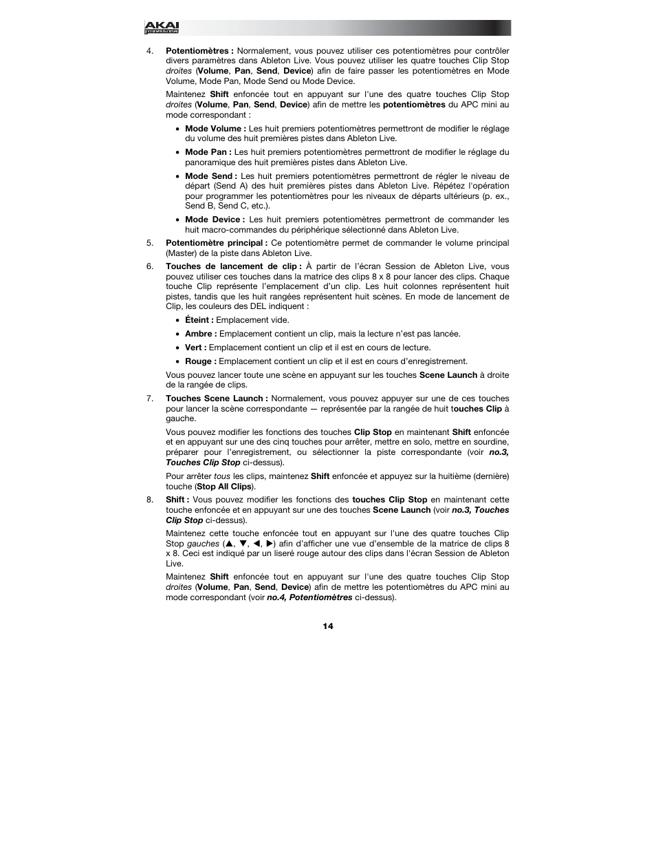 Akai APC mini User Manual | Page 14 / 24