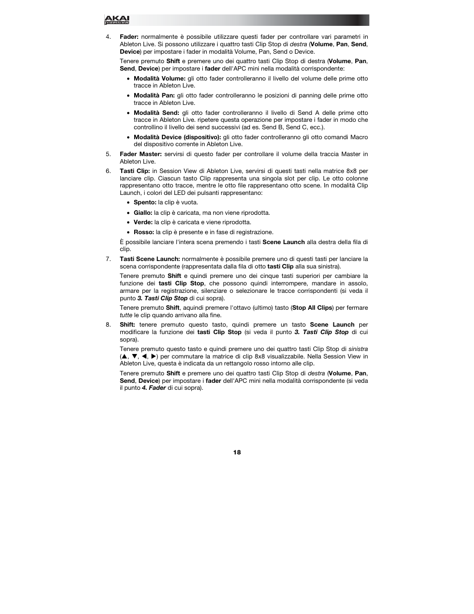 Akai APC mini User Manual | Page 18 / 24
