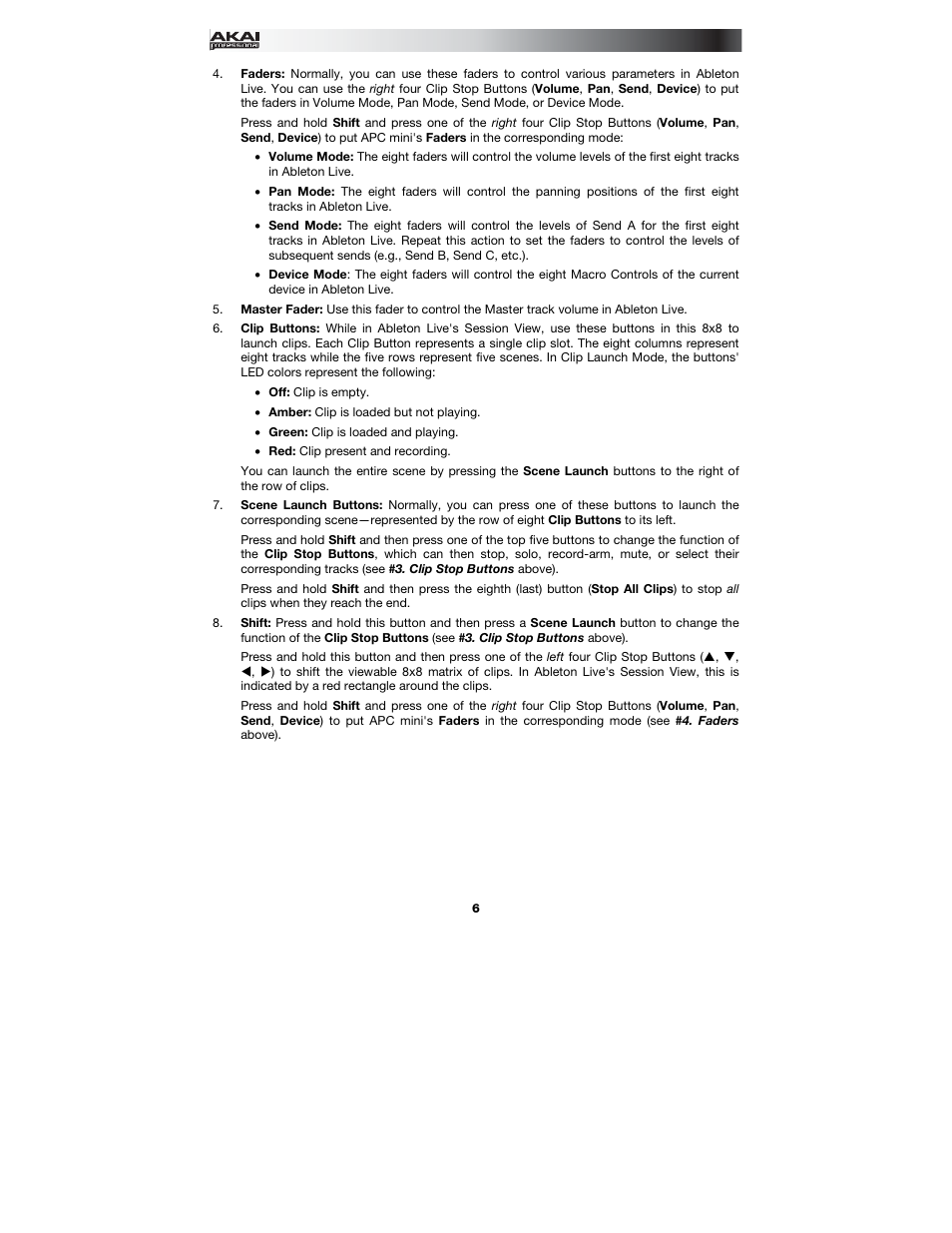 Akai APC mini User Manual | Page 6 / 24