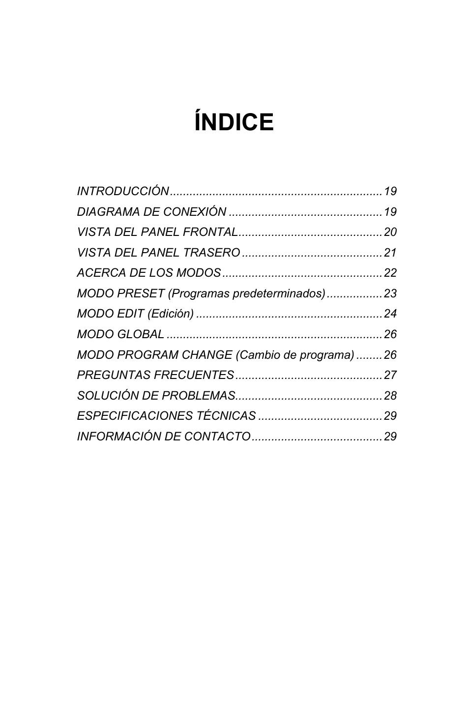 Índice | Akai mpd32 User Manual | Page 17 / 76