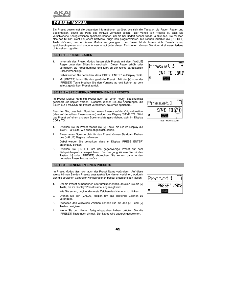 Preset modus | Akai mpd26 User Manual | Page 46 / 52