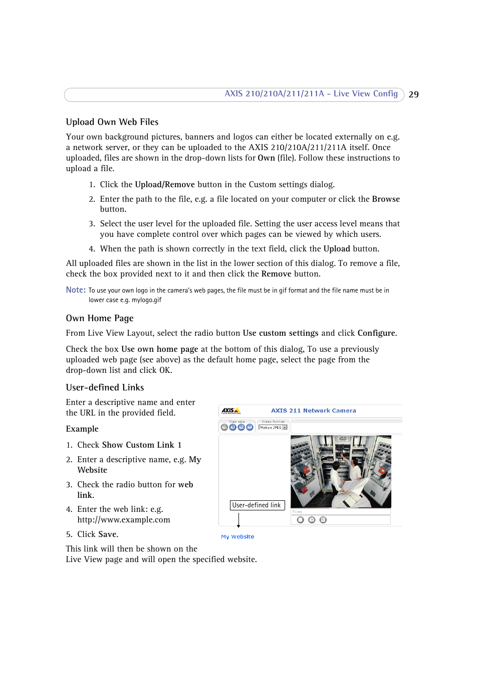 Axis Communications 210 User Manual | Page 29 / 66