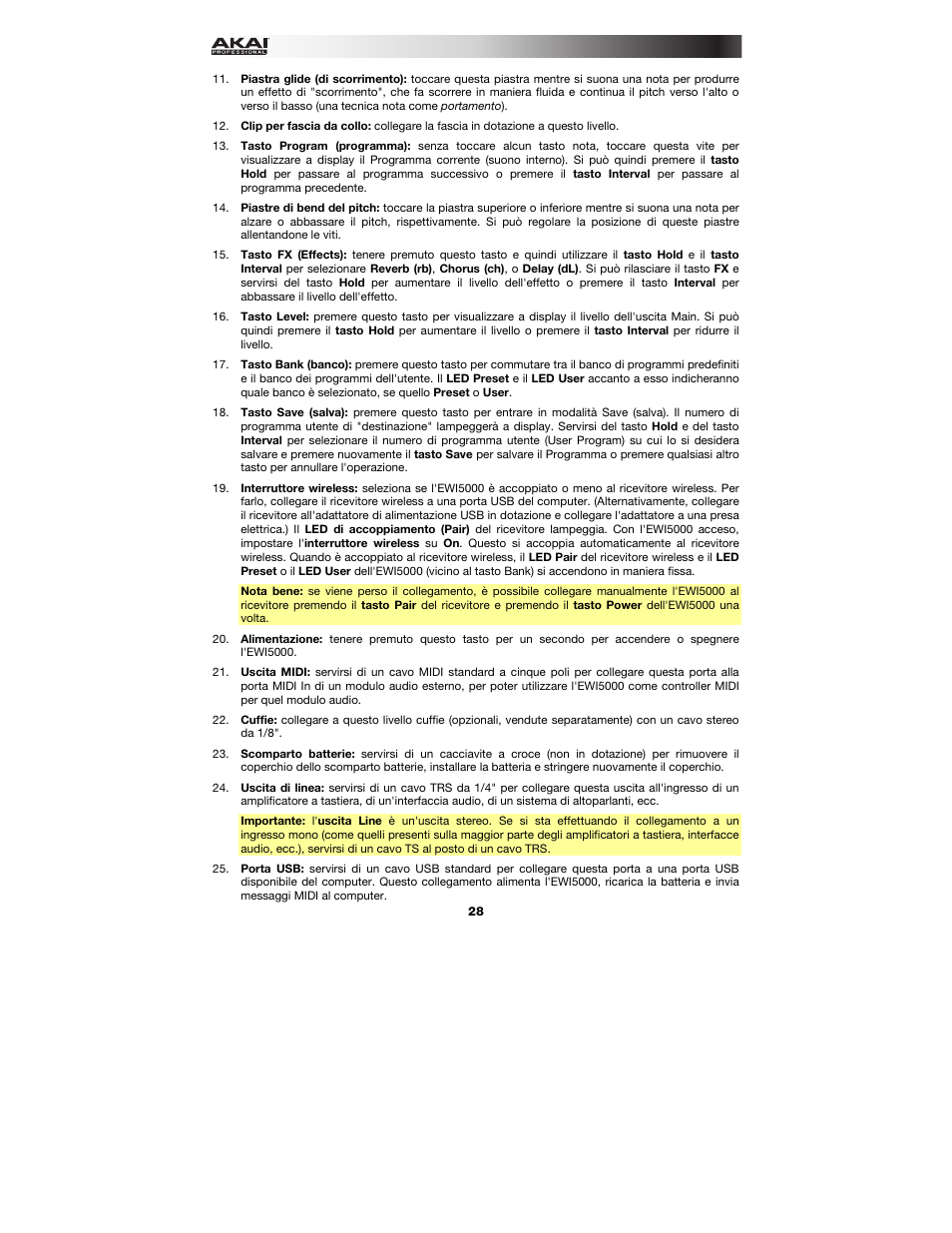Akai EWI5000 User Manual | Page 28 / 40