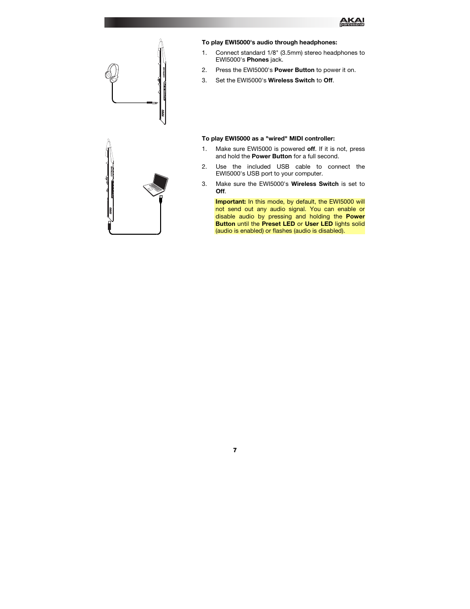 Akai EWI5000 User Manual | Page 7 / 49