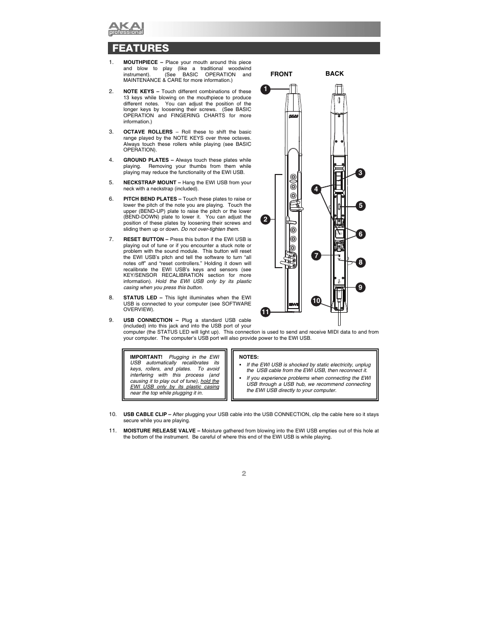 Features | Akai ewi_usb User Manual | Page 4 / 32