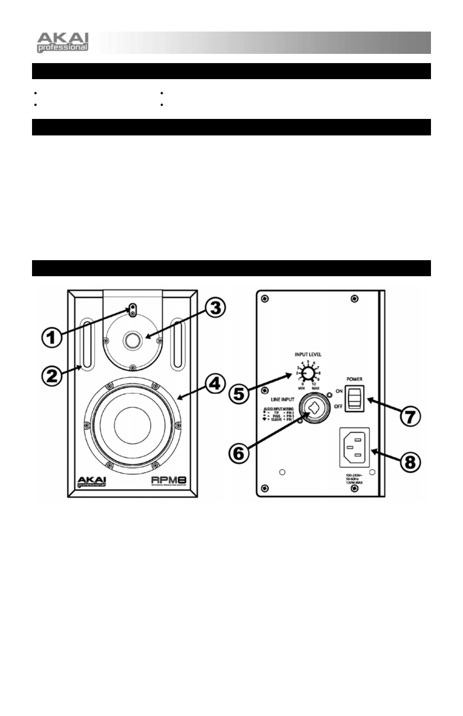 Contenu de la boîte, Guide d’installation rapide, Caractéristiques du panneau supérieur | Akai rpm8 User Manual | Page 5 / 10