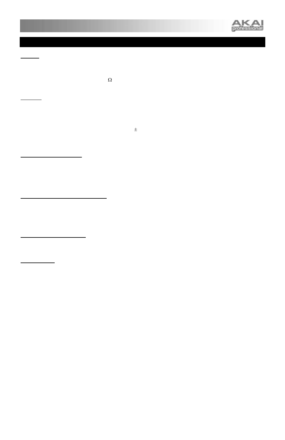 Specifications | Akai rpm8 User Manual | Page 8 / 10