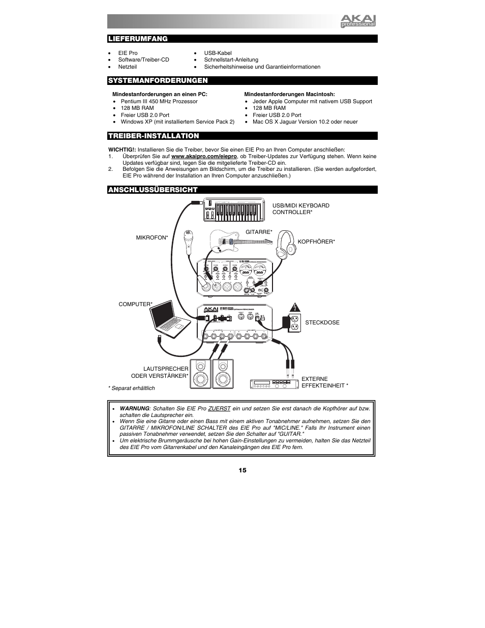 Akai eie_pro User Manual | Page 15 / 20