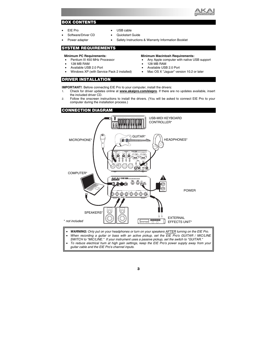 Akai eie_pro User Manual | Page 3 / 20