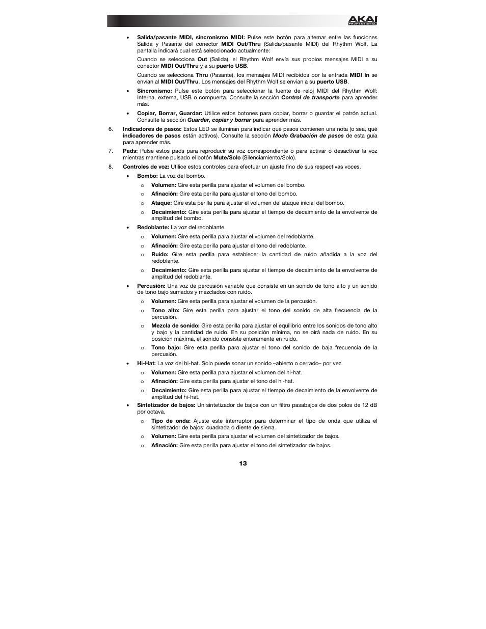Akai Rhythm Wolf User Manual | Page 13 / 48