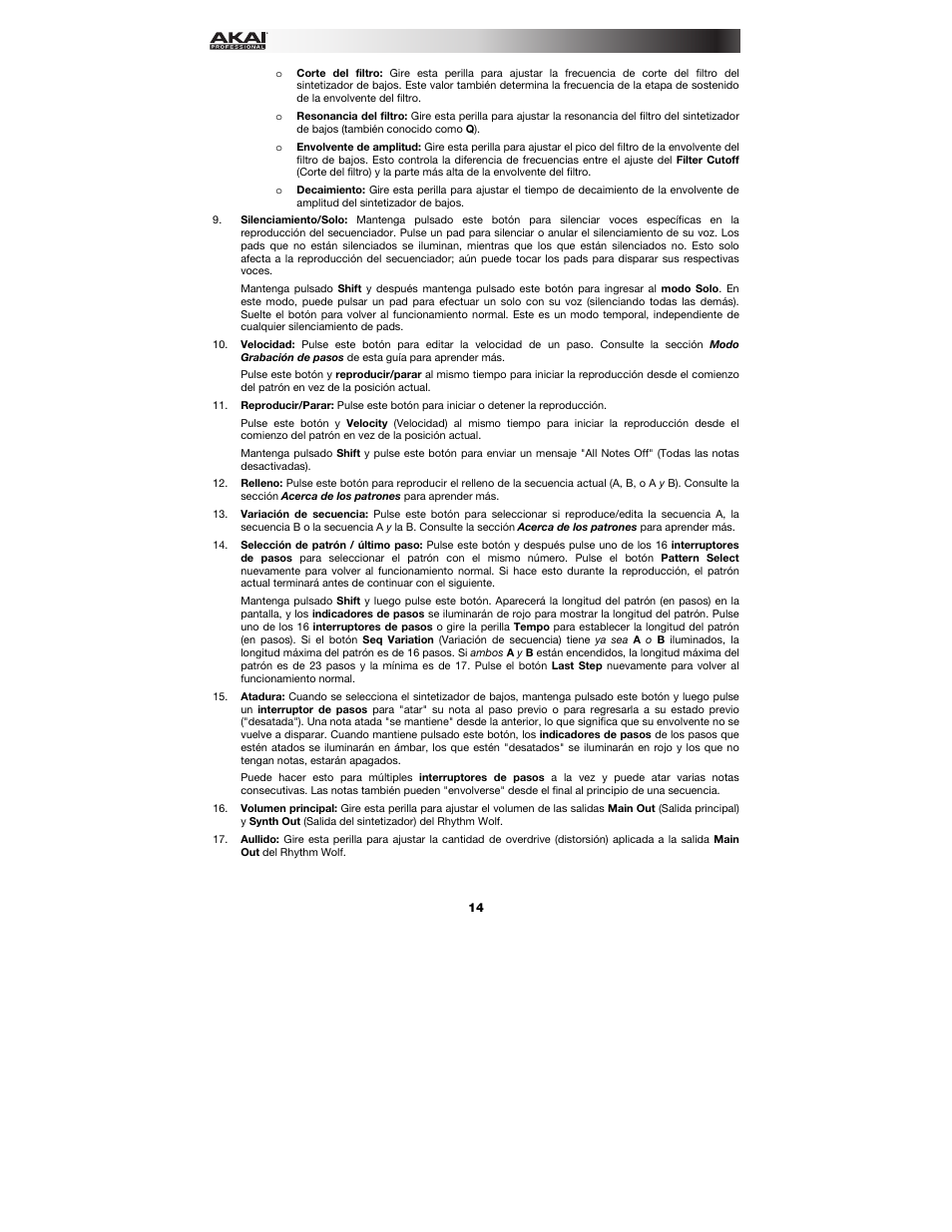 Akai Rhythm Wolf User Manual | Page 14 / 48