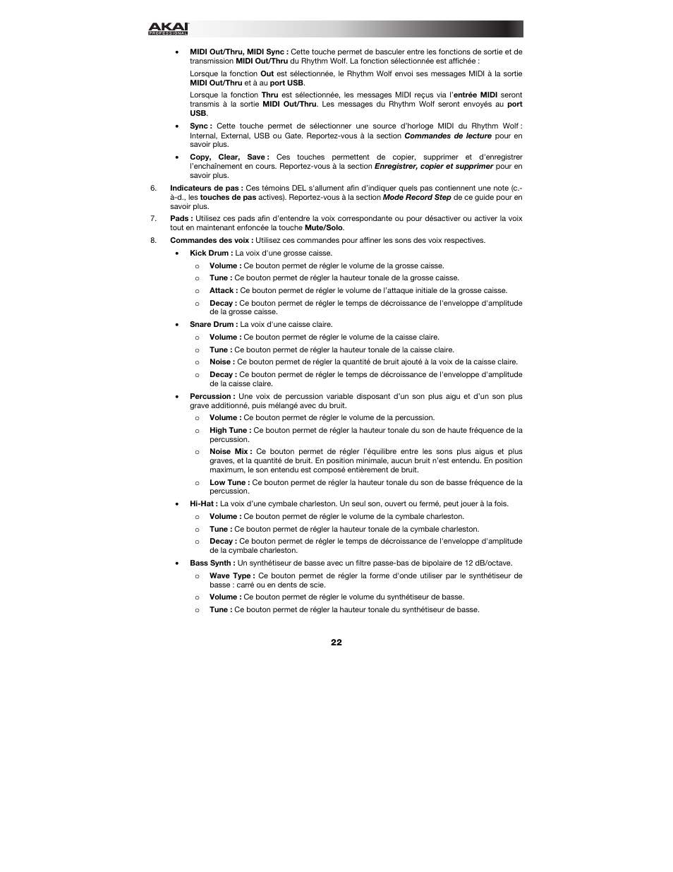 Akai Rhythm Wolf User Manual | Page 22 / 48