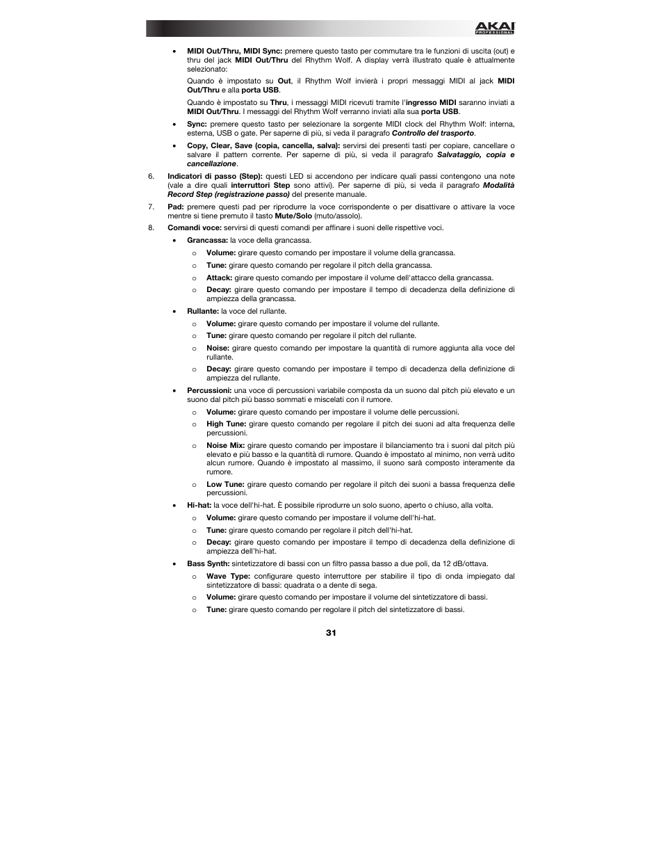 Akai Rhythm Wolf User Manual | Page 31 / 48