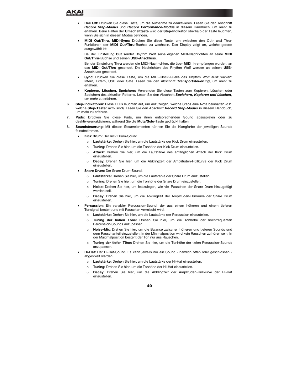 Akai Rhythm Wolf User Manual | Page 40 / 48
