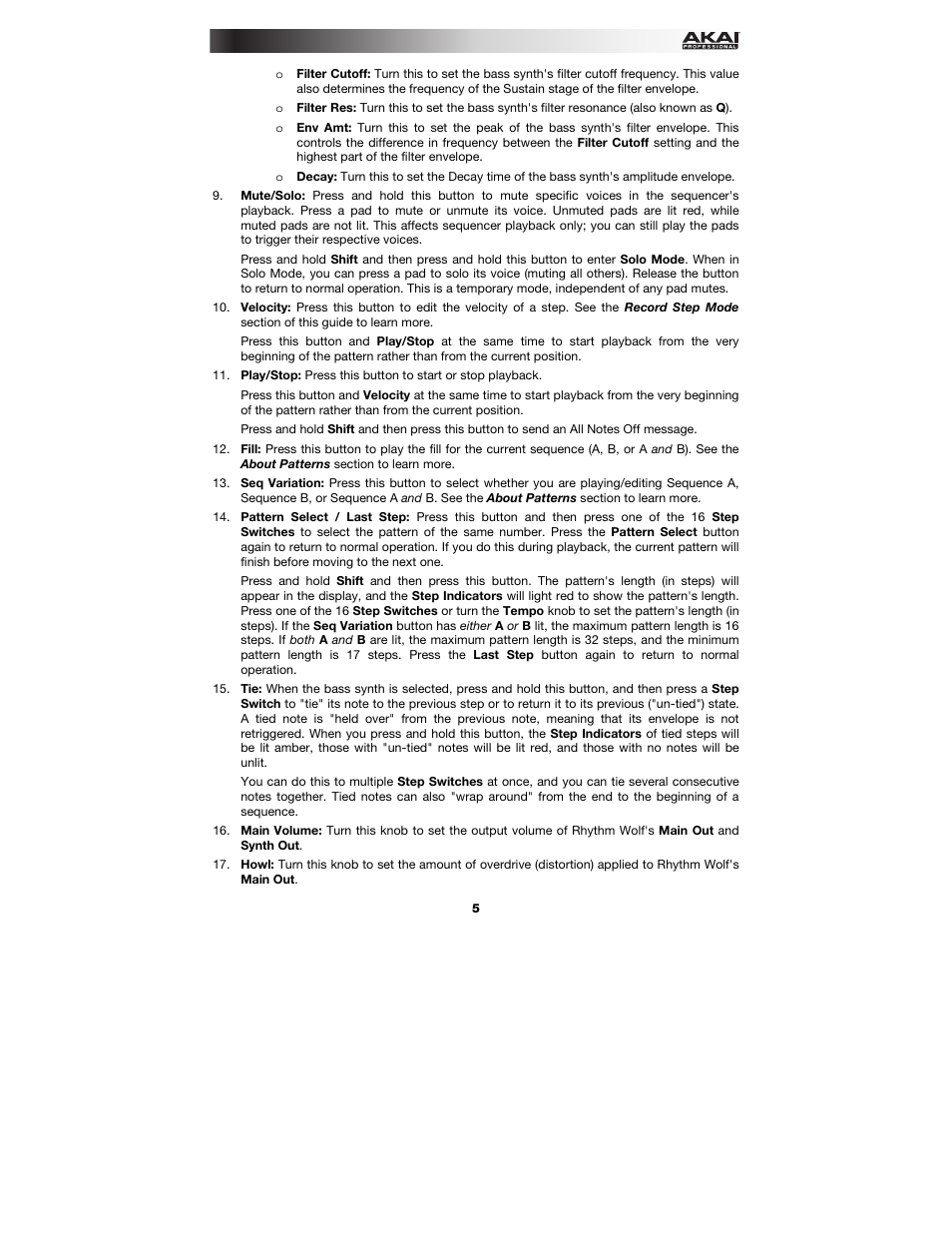 Akai Rhythm Wolf User Manual | Page 5 / 48