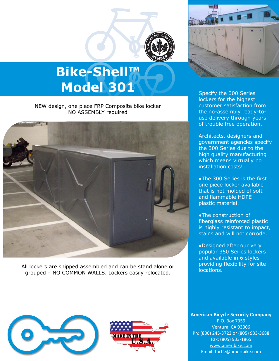 American Bicycle Security Company 301 User Manual | 4 pages