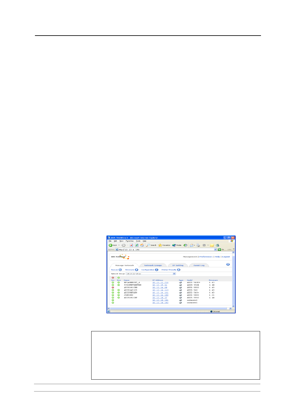 Using axis thinwizard for print server management, Installing axis thinwizard, Starting axis thinwizard | Axis Communications 540+ User Manual | Page 83 / 110